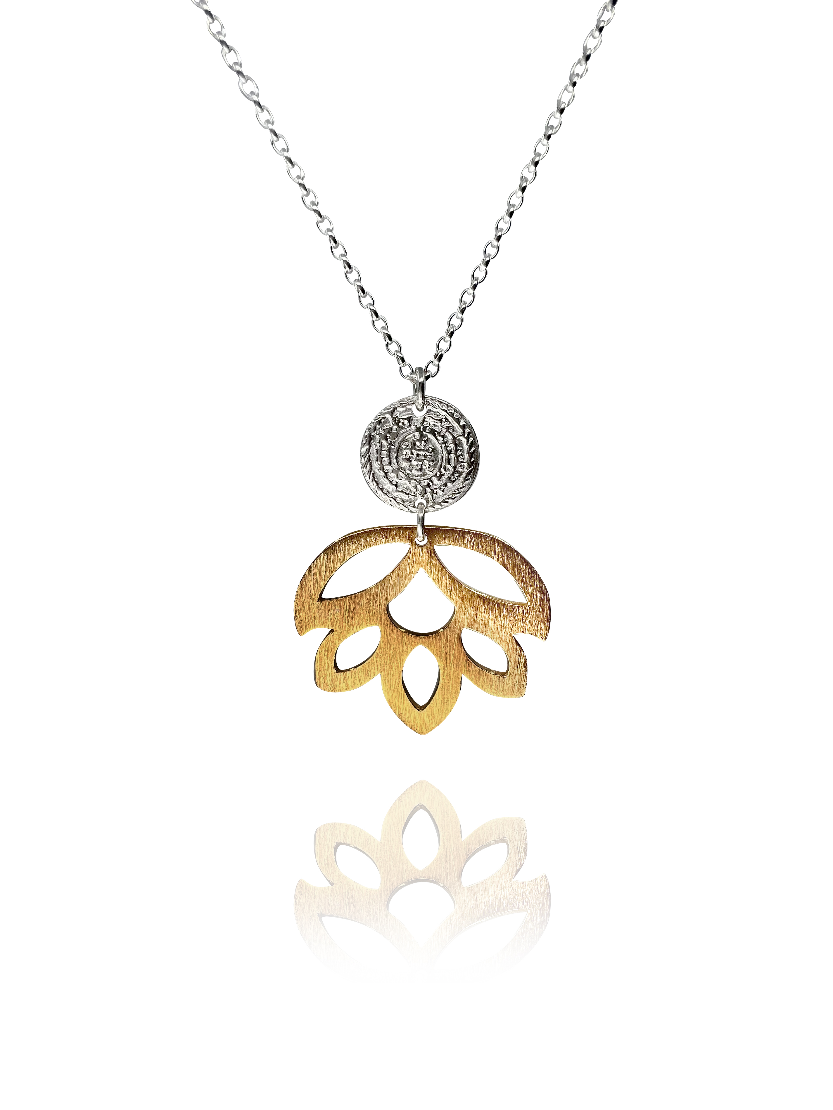 New blossom with coin necklace vermeil silver