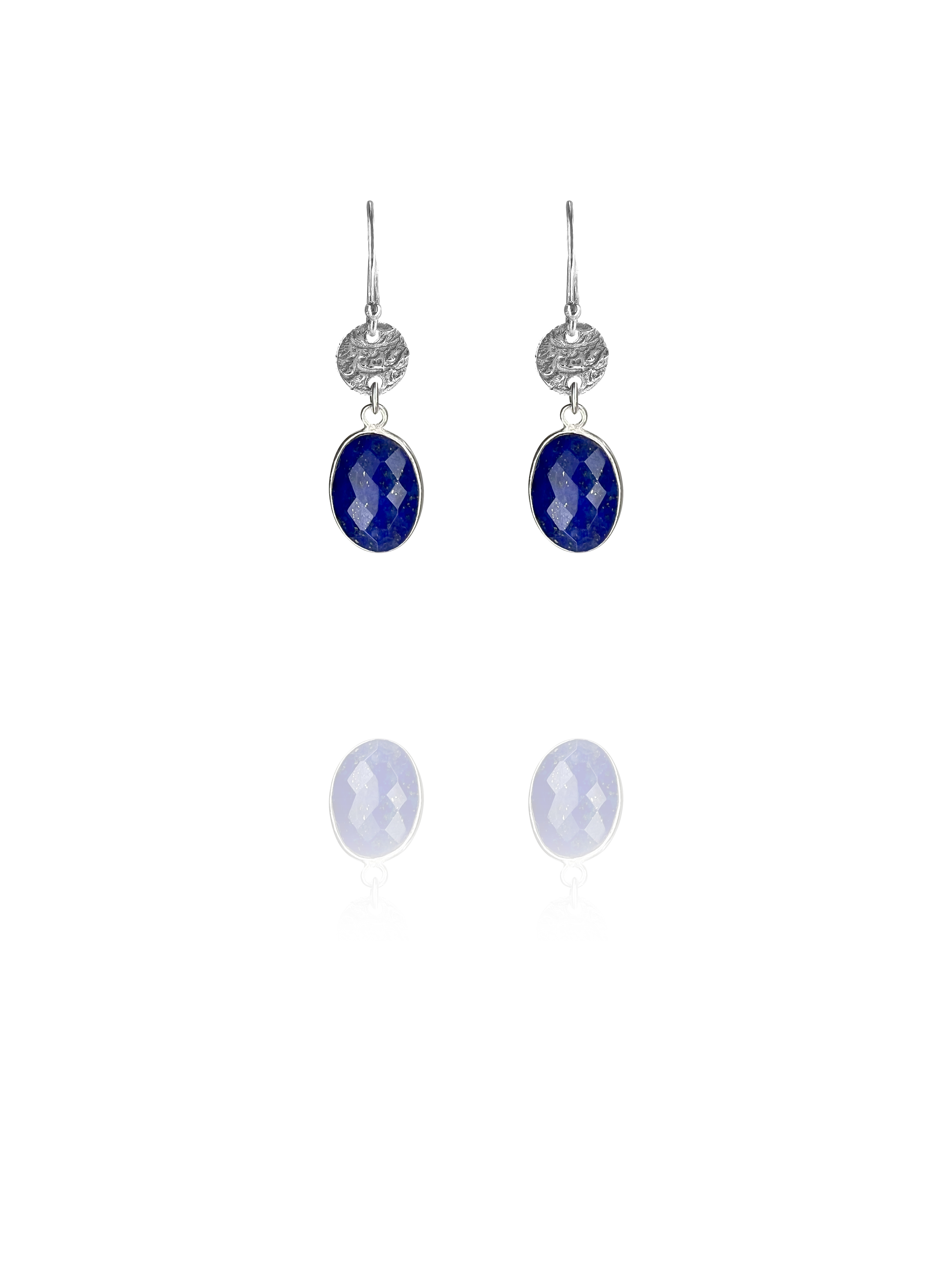 Star chain earings lapis silver Lapis