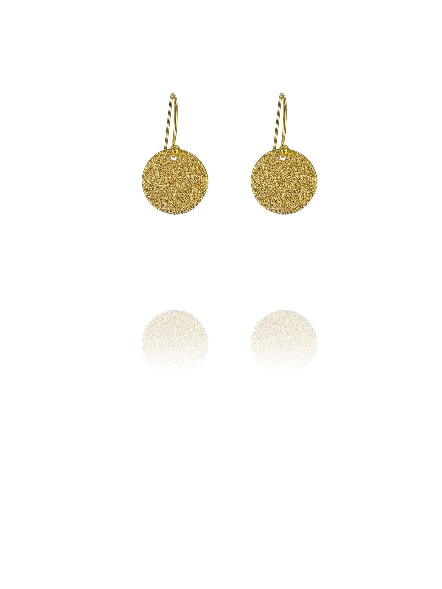 Textured coin earrings vermeil