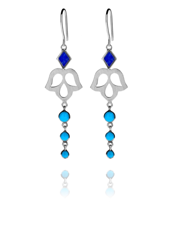 Alina Blossom lapis and turquoise earrings