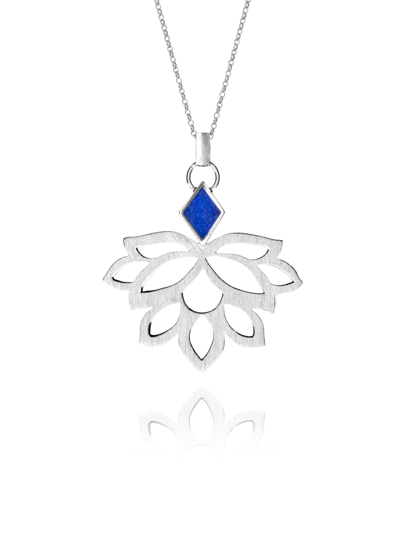 Alina Blossom necklace silver lapis 88406 1