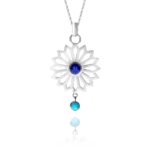 Alina Flower necklace silver lapis 88204 1