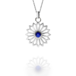 Alina Flower necklace silver lapis