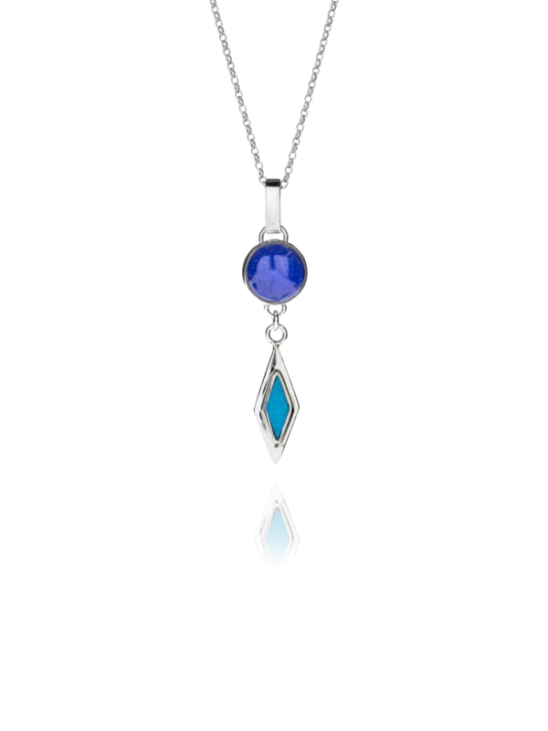 Alina star necklace silver lapis 88106 1