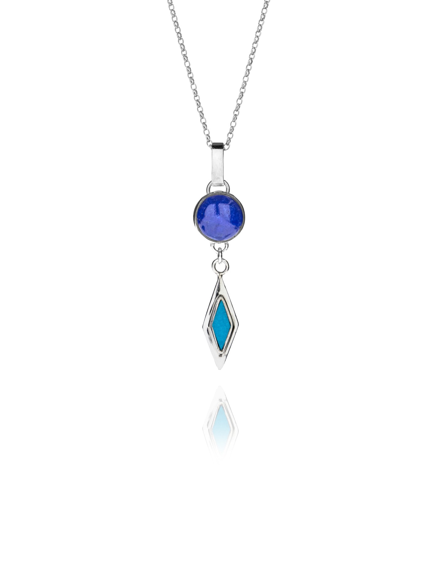 Alina star necklace silver lapis 88106 1