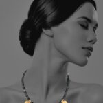 Assyrian Flowers necklace silver vermeil agate carnelian 87217 2