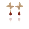 Assyrian Petal earrings silver vermeil carnelian