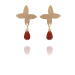Assyrian Petal earrings silver vermeil carnelian