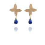 Assyrian Petal earrings silver vermeil lapis