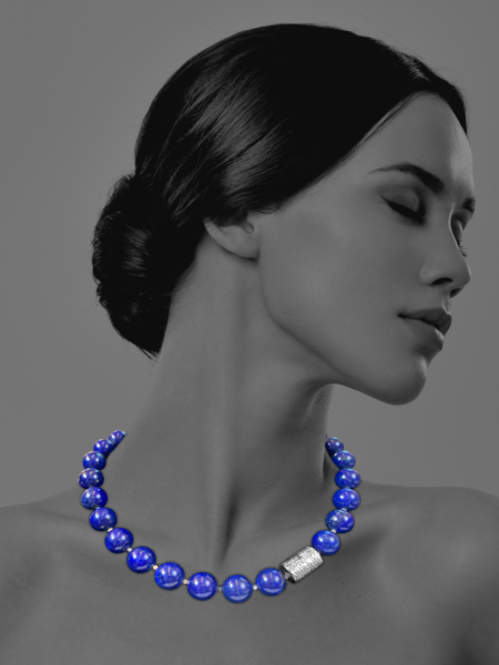 Unique Silver lapis necklace