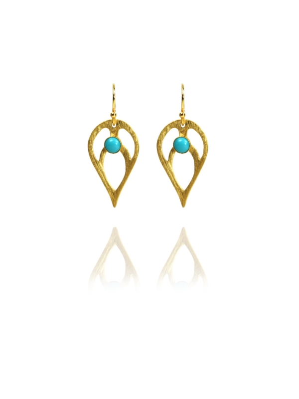 Bloom turquoise vermeil earrings
