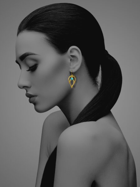 Bloom turquoise vermeil earrings