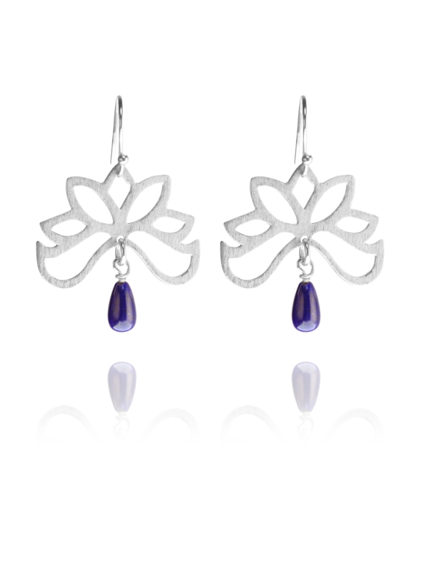 Half Bloom lapis earrings