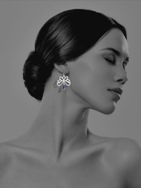 Half Bloom lapis earrings