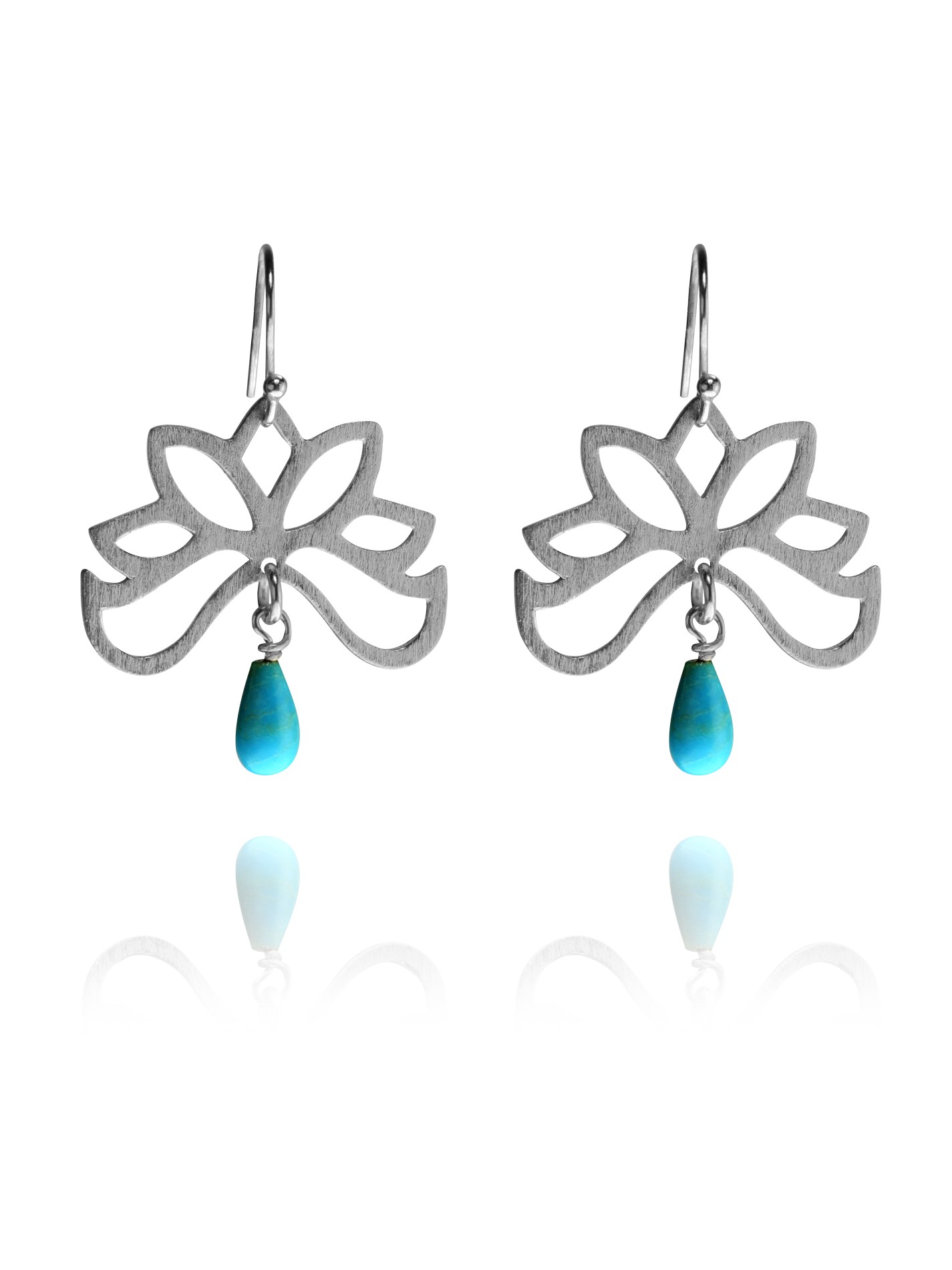 Bloom half earrings silver turquoise T