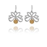 Bloom half earrings silver vermeil coin GC