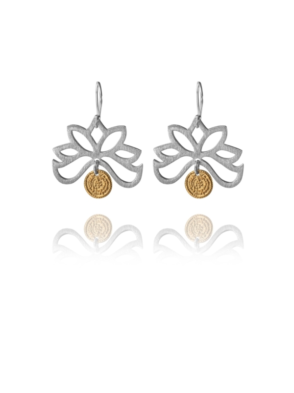 Half Bloom vermeil coin earrings