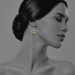 Bloom half earrings silver vermeil coin GC