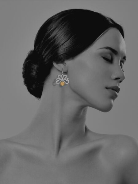 Half Bloom vermeil coin earrings