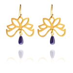 Bloom half earrings silver vermeil lapis G
