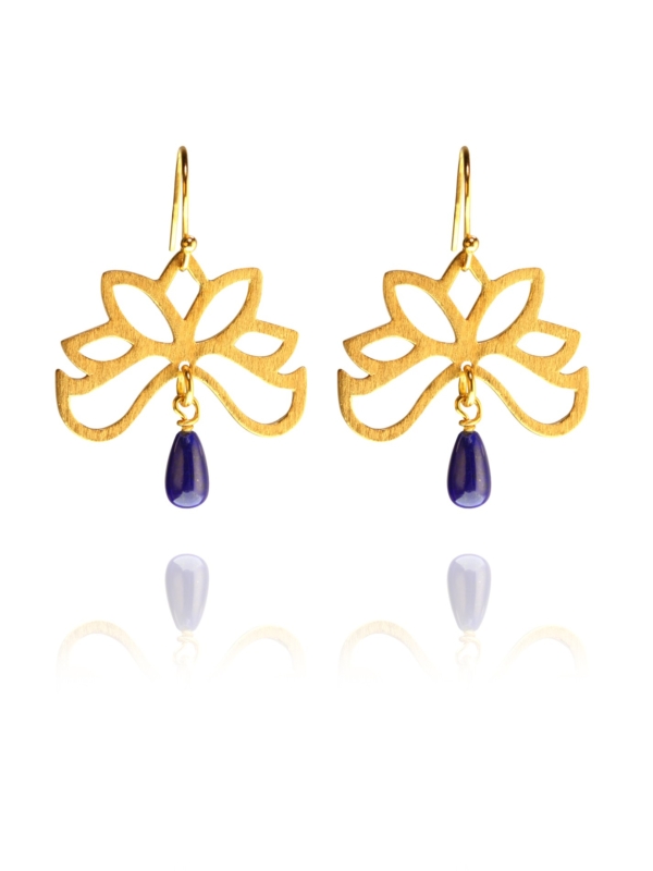 Bloom half earrings silver vermeil lapis G
