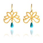 Bloom half earrings silver vermeil turquoise GT