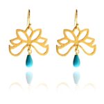 Bloom half earrings silver vermeil turquoise GT