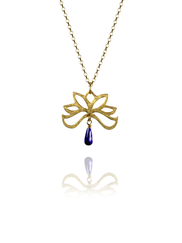 Half Bloom lapis vermeil necklace