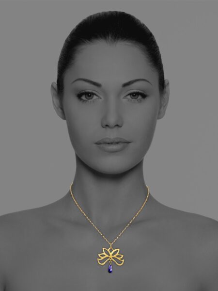 Half Bloom lapis vermeil necklace