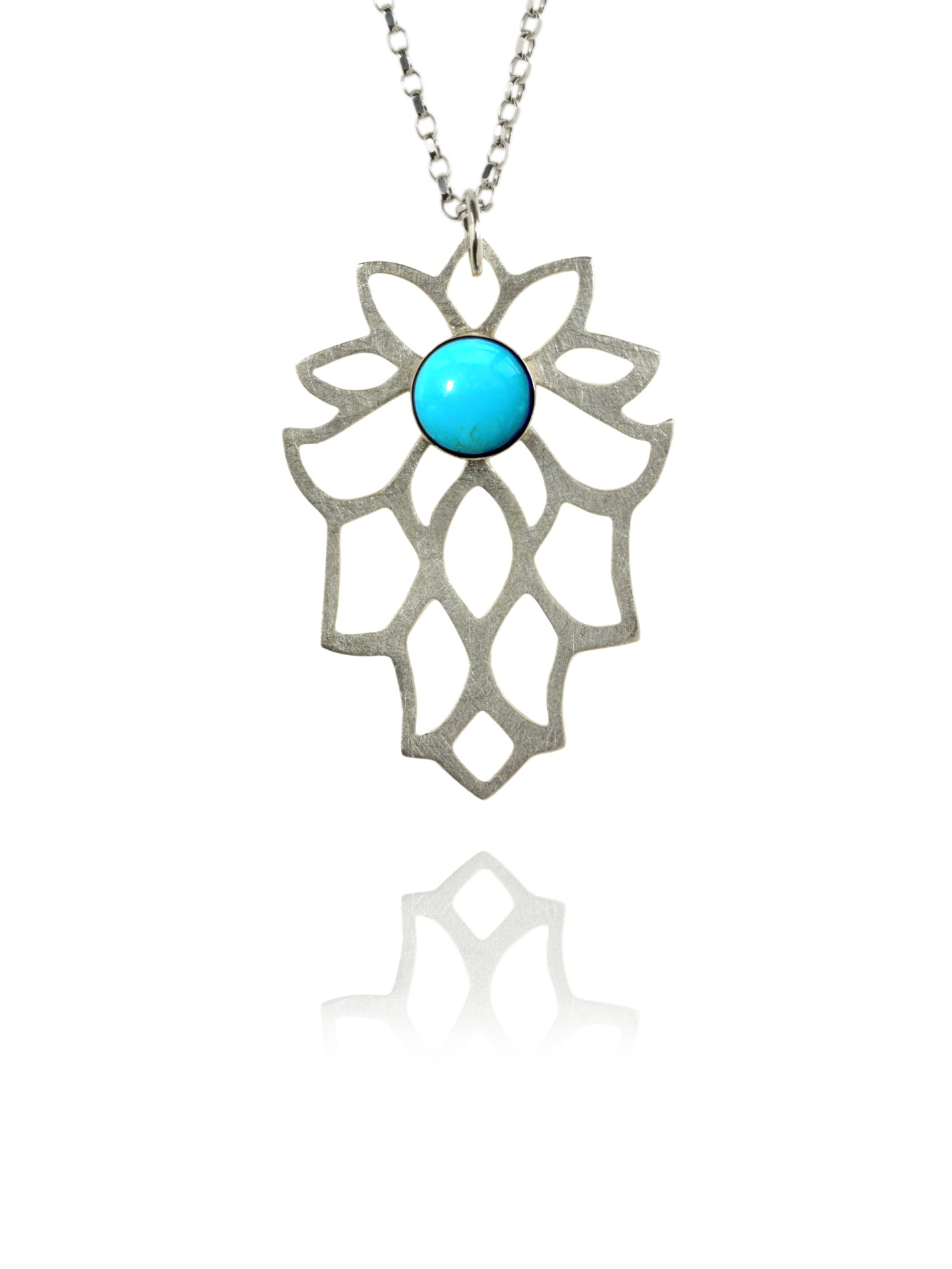 Bloom necklace silver turquoise 82401T 1