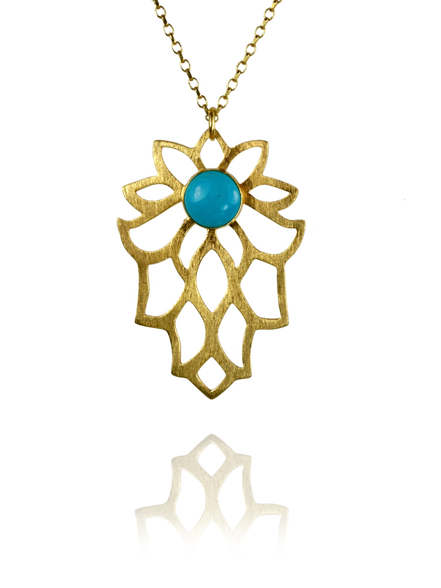 Bloom necklace silver vermeil turquoise 82401TG 1