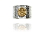 Coin Cuff ring silver vermeil 92407 1