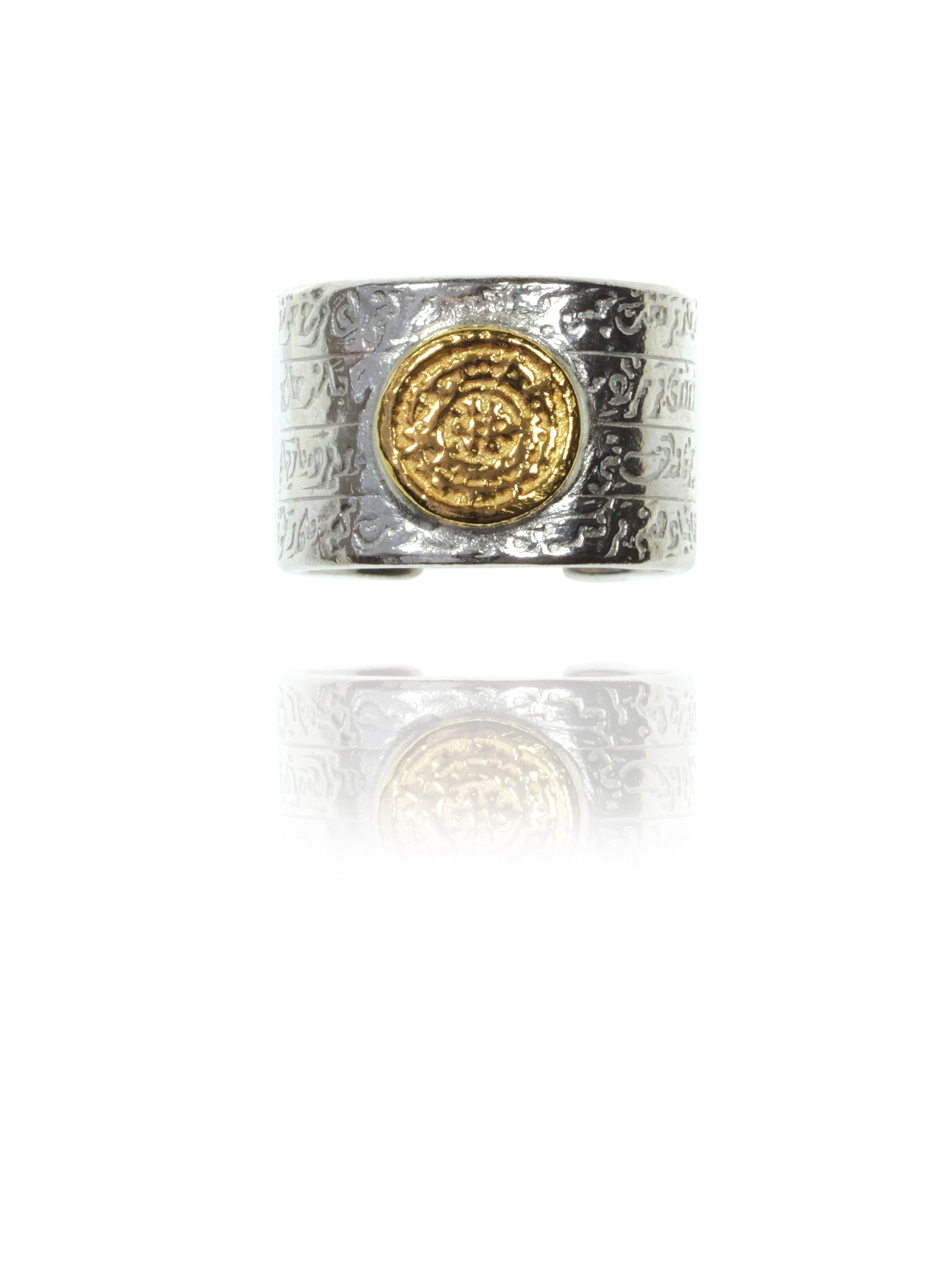 Coin Cuff ring silver vermeil 92407 1