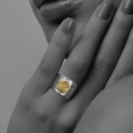 Coin Cuff ring silver vermeil 92407 6