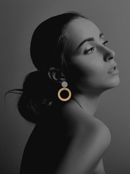 Coins Disc silver vermeil narrow earrings