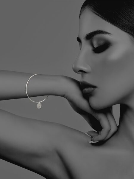 Coin silver bangle