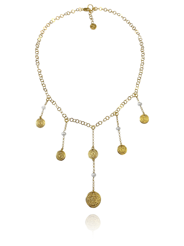 Coins Vermeil and Pearls Necklace