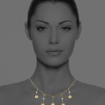 Coin necklace vermeil silver pearl pyrite