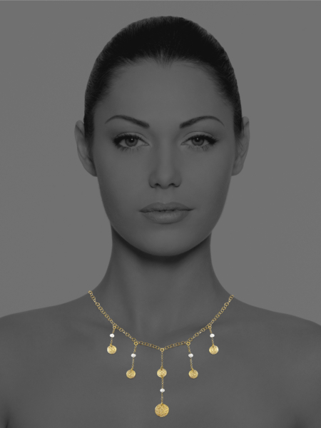 Coins Vermeil and Pearls Necklace