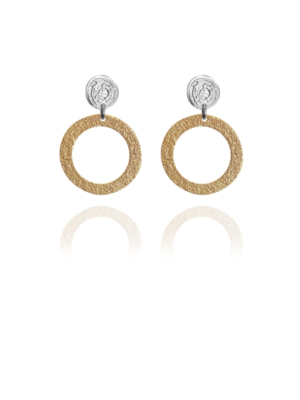 Coins Disc silver vermeil small earrings