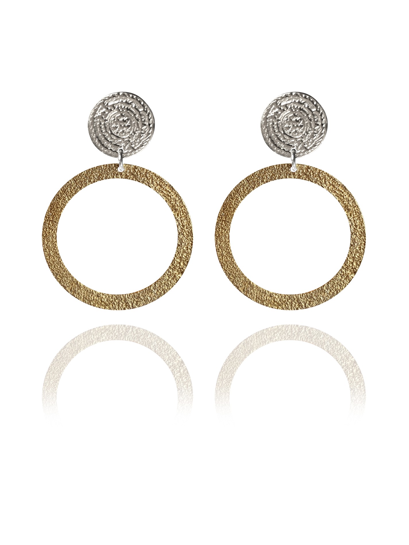 Coins Disc silver vermeil narrow large