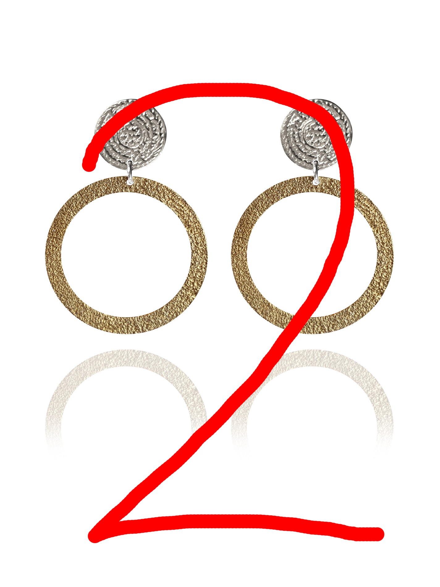 Coins Disc silver vermeil narrow large
