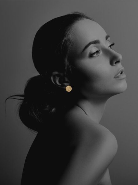 Coins Stud vermeil earrings