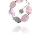 Hope Bracelet silver faceted rose quartz hematite 62422 1