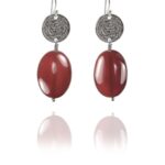 Hope Large earrings silver carnelian