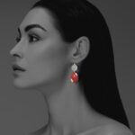 Hope Large earrings silver carnelian
