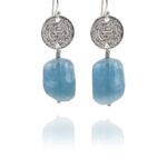 Hope Large earrings silver faceted aquamarine