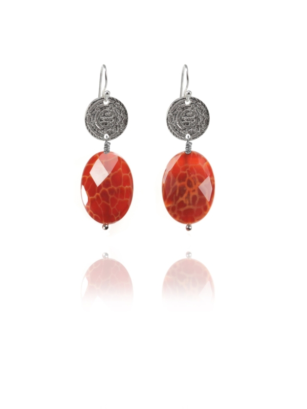 Hope burnt agate earrings