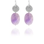 Hope Large earrings silver faceted lavender amethyst FA