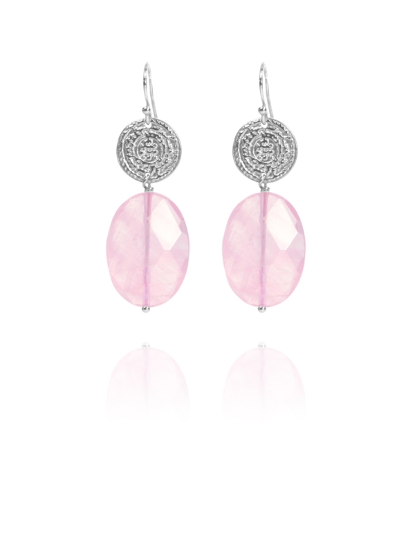 Hope rose quartz earrings